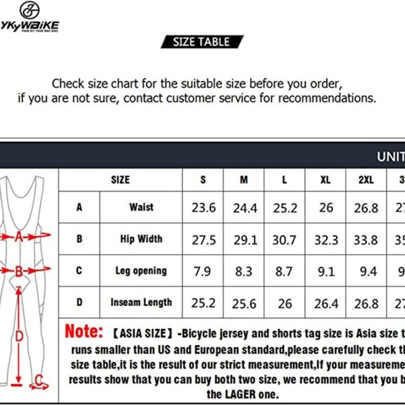 YKYWBIKE Men's Cycling Bib Pants Padded Biking Quick-Drying Lightweight M - Picture 7 of 7